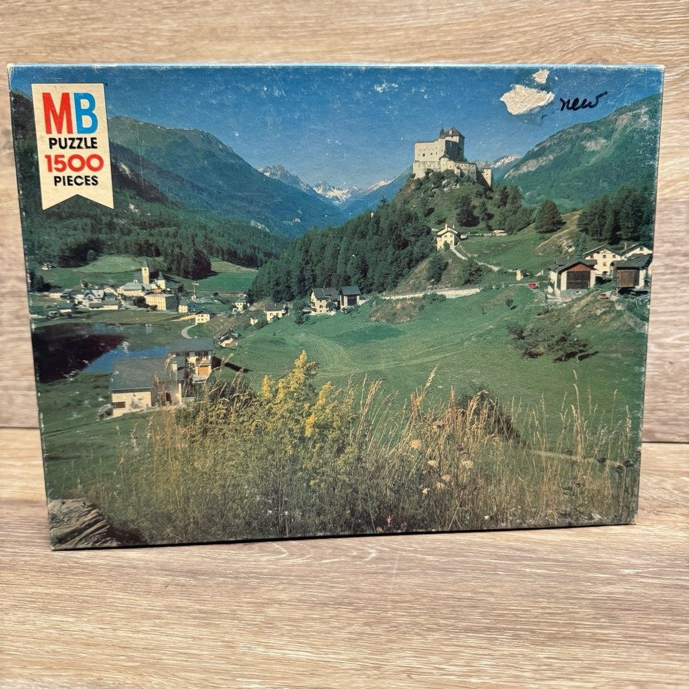Vintage‎ Sealed MB Puzzle 1500 York Series 1981 Unterengadin Switzerland Tarasp